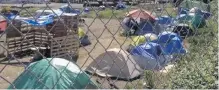  ??  ?? The Nanaimo tent city now numbers about 95 residents.