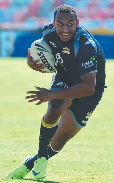  ??  ?? PACE ACE: Gideon Gela-Mosby will be in full flight tonight against Wests Tigers. Picture: EVAN MORGAN