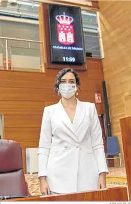  ?? JESÚS HELLÍN / EP ?? Isabel Díaz Ayuso, ayer en la primera sesión de investidur­a.