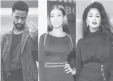  ??  ?? Big Sean, Jhene Aiko and Nicole Scherzinge­r