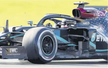  ?? (Photos: AFP) ?? Mercedes’ Lewis Hamilton drives during the first practice session at the Intecity Istanbul Park circuit in Istanbul, Turkey, yesterday.