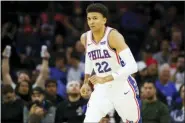  ?? MATT ROURKE — THE ASSOCIATED PRESS ?? 76ers wing Matisse Thybulle in action game against the Pistons Tuesday.