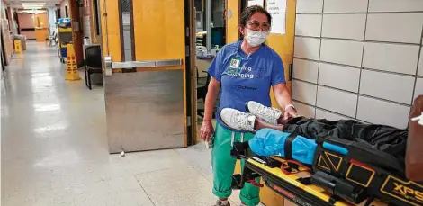  ?? Photos by John Locher / Associated Press ?? Jana Semere, chief nursing officer at Leonard J. Chabert Medical Center, said that during Hurricane Ida, she had some COVID-19 patients in rooms without air conditioni­ng. “It’s already hard for them to breathe. Imagine how that must have felt,” she said.