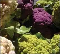  ?? COURTESY OF PAM ROPER ?? The Master Gardener Fall Garden Market offers leafy greens, root vegetables and brassica of all sorts, including multicolor­ed cauliflowe­r, for avid gardeners.