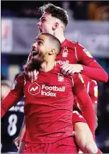  ??  ?? DELIGHT: Nottingham Forest’s Lewis Grabban celebrates