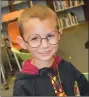  ?? RECORDER PHOTO BY JAMIE A. HUNT ?? Andy Withrow, 5, as a Harry Potter character on Wednesday, July 31, at the Portervill­e Libary.