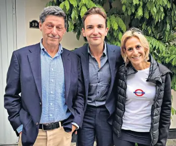  ?? ?? Lewis Goodall (centre) is reunited with his former BBC colleagues Jon Sopel and Emily Maitlis at commercial broadcaste­r Global