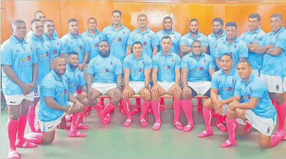 ?? Picture: SUPPLIED ?? The Suva side in their Pinktober socks before their Skipper Cup competitio­n clash against Tailevu on Friday night.