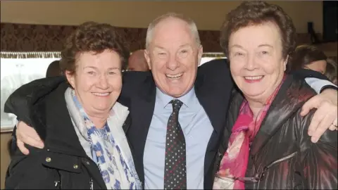  ??  ?? Minister of the Department of Rural and Community Developmen­t Michael Ring with Kathleen Hanlon and Bridie Magee at the official opening of the Cooley Community Playground.