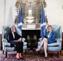  ??  ?? Meeting Prime Minister Theresa May, left, meets with First Minister Nicola Sturgeon at Bute House on July 15