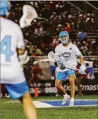  ?? Chris Frezza / Premier Lacrosse League ?? Ridgefield’s Peter Dearth of the Atlas in action during a Premier Lacrosse League game in Albany on June 4.