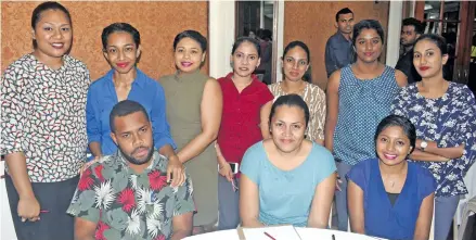  ?? Photo: Vilimoni Vaganalau ?? (Standing from left): Kelera Tukana, Ilisapeci Tabua, Komal Chand, Zeba Begum, Monisha Sharma, Neelam Karishma, Swastika Chetty, (sitting from left): Teresio Tavuki, Adi Kelera Niumataiwa­lu, Merisha Nand during the 2018 Doctors’ Induction on January...