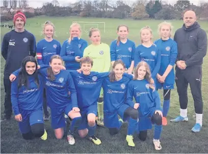  ??  ?? Macclesfie­ld Town Ladies FC under 13s