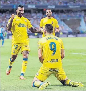  ?? FOTO: EFE ?? Jonathan Calleri, autor del segundo gol de Las Palmas, fue clave en el triunfo
