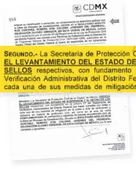  ??  ?? Resolución. El documento indica que se acataron las medidas para que la obra pudiera seguir con seguridad