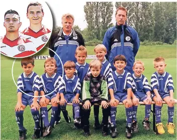  ?? FOTO: SCHALKE 04 ?? Bereits vor 18 Jahren spielten Kaan Ayhan (links) und Marcel Sobottka gemeinsam für die Schalke-Minis.