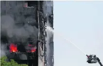  ?? Victoria Jones / PA; Facundo Arrizabala­ga / EPA; Adrian Dennis / AFP ?? Top, residents said the fire spread rapidly across the Grenfell Tower; centre, volunteers take supplies to the affected residents; and above, more than 200 firefighte­rs battled to bring the blaze under control.