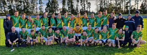  ??  ?? The Rathgarogu­e-Cushinstow­n squad and mentors who have a Leinster championsh­ip semi-final to look forward to.