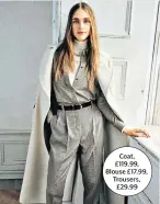  ??  ?? Left: Margherita wears Giuliva Heritage x H&M Blazer £39.99, Blouse, £17.99, Roll Neck, £17.99, Trousers, £29.99. To see every look from the collection go to telegraph.co. uk/fashion
Coat, £119.99, Blouse £17.99, Trousers, £29.99