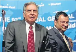  ?? PTI/FILE ?? Ratan Tata and Cyrus Mistry: In happier times