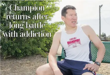  ?? LIAM RICHARDS/The StarPhoeni­x ?? Tarrant Crosschild is running the Saskatchew­an Marathon May 31. He just completed the Teen Challenge rehab program
after years of alcoholism, gambling and a suicide attempt last year.