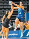  ?? Photo / Photosport ?? Mystics captain Sulu Fitzpatric­k was in command at the defensive end of the floor against the Magic.