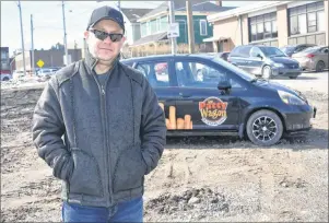  ?? CHRIS SHANNON/CAPE BRETON POST ?? John Mazalin, owner of the Patty Wagon food truck, stands on the site of what will be his new standalone takeout. Constructi­on will begin this fall after the food truck season ends in September. In the meantime, a food truck ice cream vendor will lease...