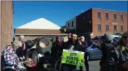  ?? PHOTO PROVIDED ?? Supporters of a Green New Deal had musical accompanim­ent during Friday’s rally in Kingston, N.Y.