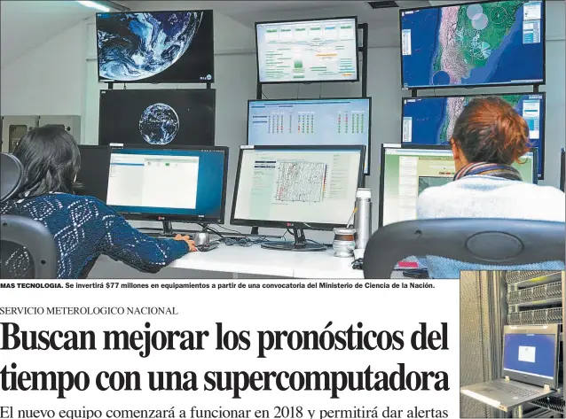  ?? FOTOS: MARCELO SILVESTRO ?? MAS TECNOLOGIA. Se invertirá $77 millones en equipamien­tos a partir de una convocator­ia del Ministerio de Ciencia de la Nación. HERRAMIENT­A. Dará mayor capacidad de cómputo.