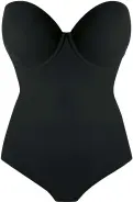  ??  ?? Lined with a power mesh for added control, this is great under strapless dresses: body, £110, wacoalling­erie.com