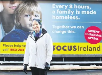  ?? PHOTO: LEON FARRELL/ PHOTOCALL IRELAND ?? Campaign: Focus Ireland life president Sr Stan at the launch of the Focus Ireland hard-hitting Christmas appeal which highlights that nearly 4,000 children are homeless.