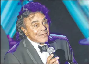  ?? Paul Hebert The Associated Press ?? Johnny Mathis performs at the Clive Davis Pre-grammy Gala at the Beverly Hilton Hotel on Feb. 7, 2015, in Beverly Hills, Calif.