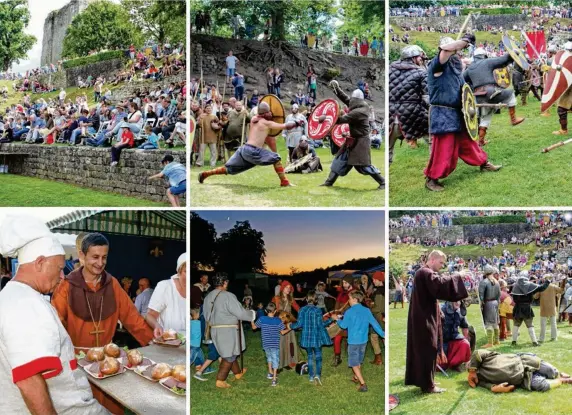  ??  ?? Combats entre Saxons et Normands, campements, musique médiévale et festin de Guillaume ont rythmé le week-end des Hastingale­s.