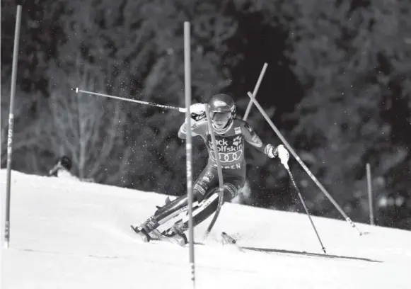  ??  ?? EagleVail’s Mikaela Shiffrin, skiing the slalom Saturday at the World Cup Finals in Aspen, is now a World Cup overall champion at age 22. “She is a vicious competitor,” says longtime Aspen resident Bob Beattie, who created the U.S. Ski Team in the...