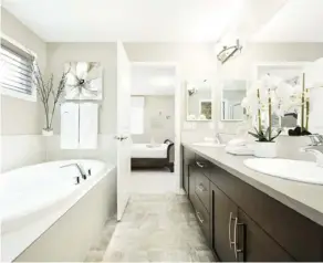  ??  ?? A master ensuite has become a must-have item for many home buyers, increasing convenienc­e and resale appeal.