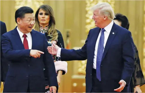  ?? — AP ?? United States President Donald Trump met Chinese President Xi Jinping earlier this year in Beijing.