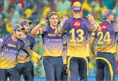 ?? AFP ?? The Kolkata Knight Riders are closing in on playoffs as they have 12 points. Two more wins could confirm their berth in the top four of IPL 10.