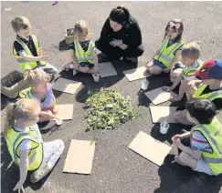  ??  ?? The great outdoors From left to right, Emily Burke, Layla Sibbald, Liam Donnelly, Olivia Elliott, The Cumming, Finlay Green and Harry Donnell and Brodie Allan