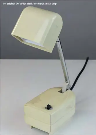  ??  ?? The original ’70s vintage Italian Brionvega desk lamp