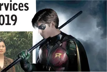  ?? — Photo handout from Warner Bros./DC Entertainm­ent ?? Brenton Thwaites plays Robin in ‘Titans’.