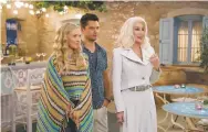  ?? Jonathan Prime, Provided Universal Pictures ?? Amanda Seyfried, from left, Dominic Cooper and Cher appear in a scene from “Mamma Mia! Here We Go Again.”