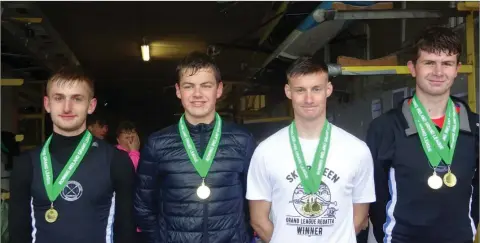  ??  ?? David Gilheany, Tadgh Mc Knight, Oisin Clune and Rory Quinn from the Three Castles Rowing Club.