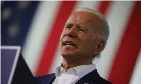  ?? Photograph: Tom Brenner/Reuters ?? The Democratic presidenti­al candidate, Joe Biden, delivers a speech during a voter mobilisati­on event in Florida this week.