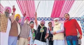  ?? SHYAM SHARMA/HT ?? Punjab CM Capt Amarinder Singh addressing a rally in Kangra on Sunday.