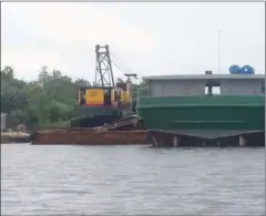  ?? SUPPLIED ?? Dredging boats were spotted off the coast of Koh Kong province, prompting concerns they may begin operating in spite of a ban on coastal dredging.