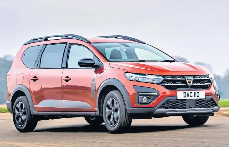  ?? ?? WELL-EXECUTED: The Dacia Jogger is the cheapest seven-seater on sale at the moment, offering good looks, efficiency and a pretty decent level of equipment.