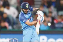  ?? ?? India’s Virat Kohli bats during the T20 World Cup cricket match between India and Bangladesh in Adelaide, Australia. (AP)