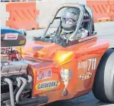  ??  ?? Hawke’s Bay’s Chris O’Connor gave a demonstrat­ion in his modified dragster.