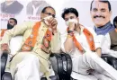  ??  ?? The bypoll in MP is litmus test for Chief Minister Shivraj Singh Chouhan and his new partner Jyotiradit­ya Scindia