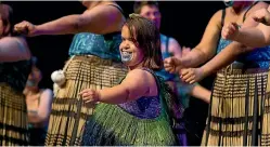  ??  ?? Crystal Grey leads by example at the kapa haka festival held at Claudeland­s Events Centre.